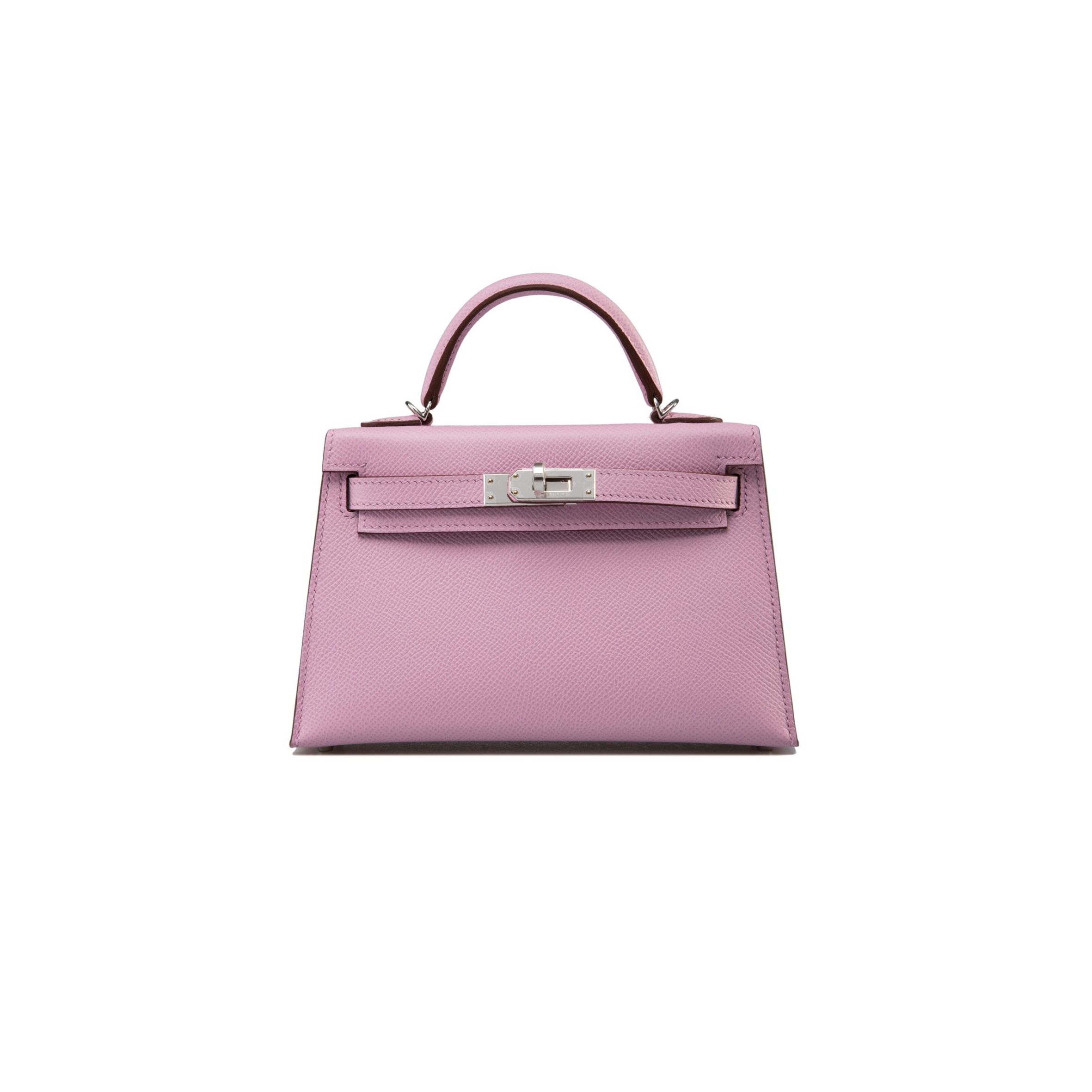 HERMÈS MASTER MINI KELLY II EPSOM LILAC SILVER BUCKLE (19*12*5.5cm) 